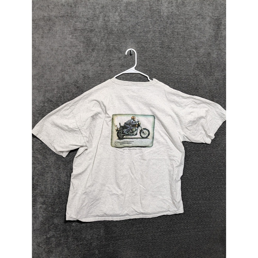 Russell Athletic Woodway USA Motorcycle Graphic T-Shirt Gray XXXL 1845